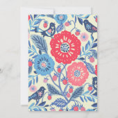 フォークアートバード及びイチゴサンキューカード 招待状 (裏面)