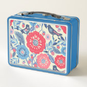 フォークアートバード及びイチゴデザイン メタルランチボックス (裏面)