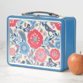 フォークアートバード及びイチゴデザイン メタルランチボックス (インサイチュ)