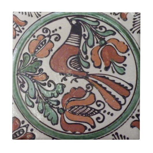 フォークアートバード タイル (正面)