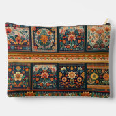 フォークアートパッチワークジッパー付きパウチ アクセサリーポーチ (裏面)