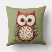 フォークアートパッチワークフクロムコテージコアデザイン クッション (裏面)