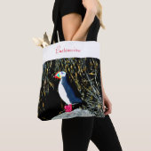 フォークアートパフィンon rock トートバッグ (クローズアップ)