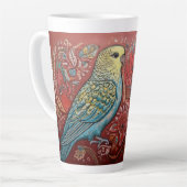 フォークアートパレーケートと花 カフェラテマグ (左アングル)