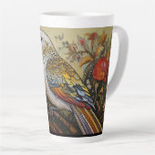 フォークアートパレーケートと花 カフェラテマグ (右アングル)