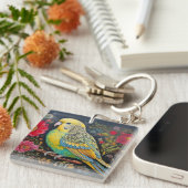 フォークアートパレーケートと花 キーホルダー (正面右)