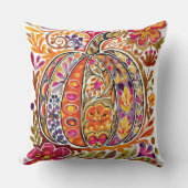 フォークアートパンプキン装飾用クッション素朴秋花 クッション (正面)