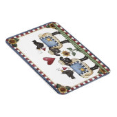 フォークアートヒツジのカラス&ひまわりマグネット マグネット (右側)