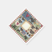 フォークアートヒツジ&カラス スタンダードカクテルナプキン (角)