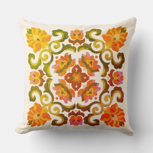 フォークアートピロー クッション (正面)