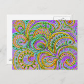 フォークアートファンタジーパターン ポストカード (正面/裏面)