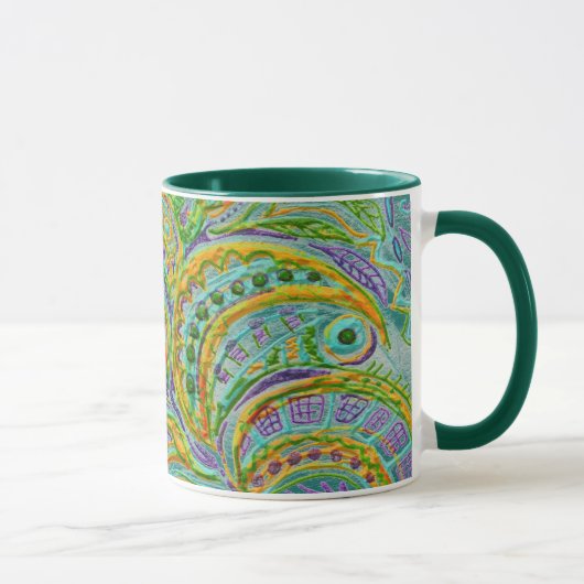 フォークアートファンタジーパターン マグカップ (右)