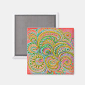 フォークアートファンタジーパターン マグネット (正面/裏面)