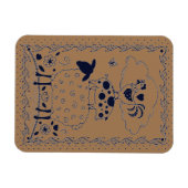 フォークアートファーム動物の羊、豚、鶏の国 マグネット (横)