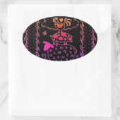 フォークアートファーム動物ヒツジ、ブタ、オンドリ 楕円形シール (バッグ)