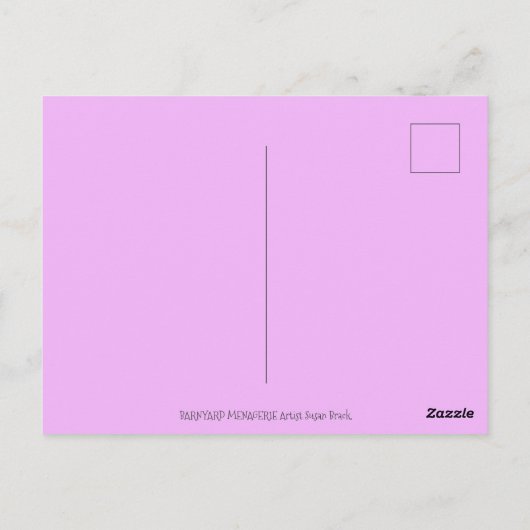 フォークアートファーム動物羊の豚の鶏初期の屋 ポストカード (裏面)