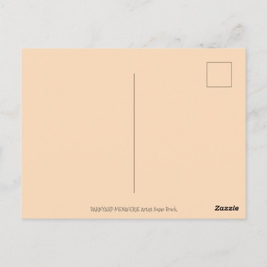 フォークアートファーム動物羊の豚の鶏初期の屋 ポストカード (裏面)