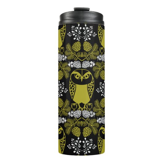 フォークアートフクロウプリント タンブラー (正面)