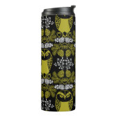 フォークアートフクロウプリント タンブラー (回転左)