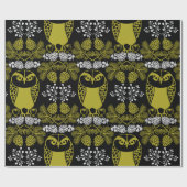 フォークアートフクロウプリント ラッピングペーパー (フラット)