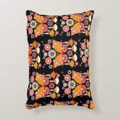 フォークアートフクロウ アクセントクッション (正面(垂直))