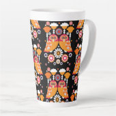 フォークアートフクロウ カフェラテマグ (右アングル)