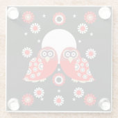 フォークアートフクロウ ガラスコースター (裏面)