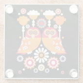 フォークアートフクロウ ガラスコースター (裏面)