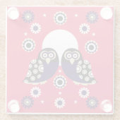 フォークアートフクロウ ガラスコースター (裏面)