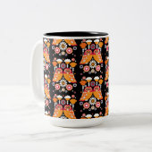 フォークアートフクロウ ツートーンマグカップ (正面左)