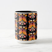 フォークアートフクロウ ツートーンマグカップ (中央)