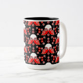 フォークアートフクロウ ツートーンマグカップ (正面右)