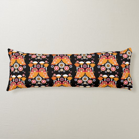 フォークアートフクロウ ボディピロー (正面)