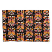 フォークアートフクロウ 枕カバー (正面)