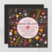 フォークアートフラワーズイースター 招待状 (正面/裏面)
