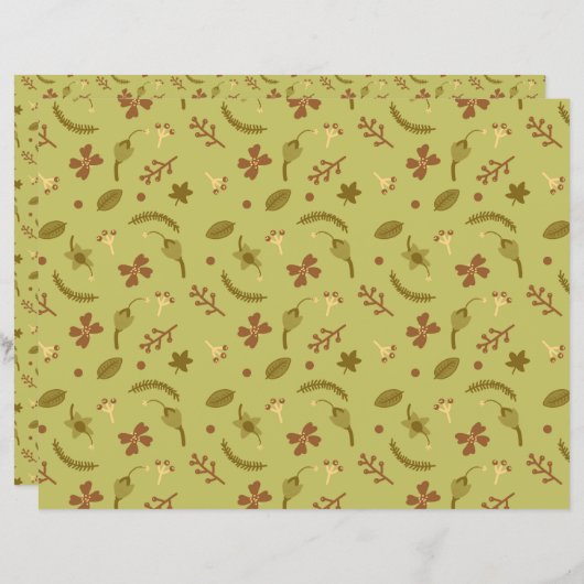 フォークアートフラワーズグリーン (正面/裏面)