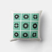 フォークアートフラワーズグリーン&ブラック クッション (裏面)