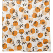 フォークアートフラワーズスカンジナビアスタイル シャワーカーテン (正面)