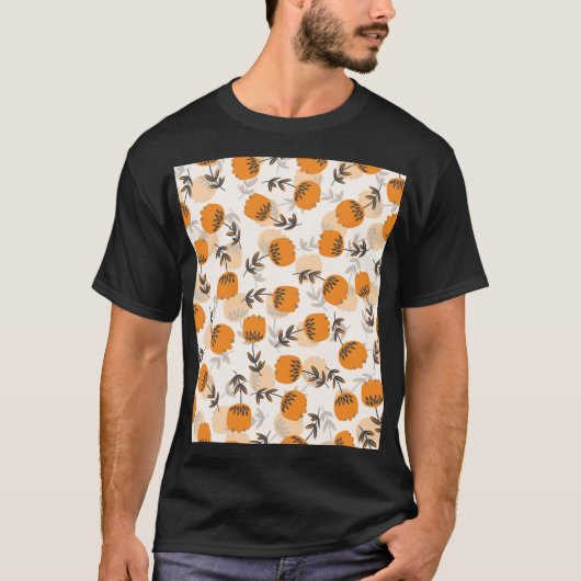 フォークアートフラワーズスカンジナビアスタイル Tシャツ (正面)