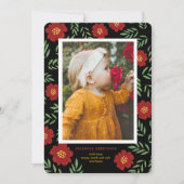 フォークアートフラワーズフォトホリデーカード シーズンカード (正面)