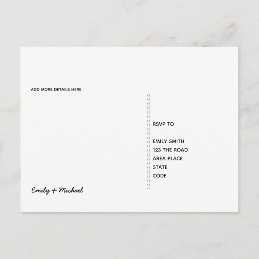 フォークアートフラワーズロースターRSVP インビテーションポストカード (裏面)