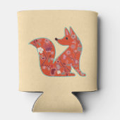 フォークアートフラワーパターンキツネ パーソナライズされた 缶クーラー (裏面)