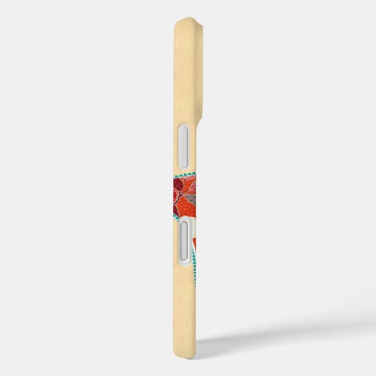 フォークアートフラワーパターンキツネ パーソナライズされた Case-Mate iPhoneケース (裏面 / 右)