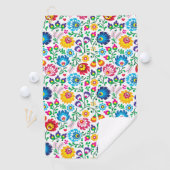 フォークアートフラワーパターン2 ゴルフタオル (インサイチュ)