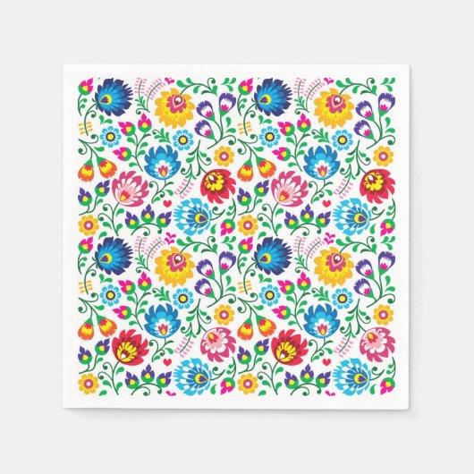 フォークアートフラワーパターン2 スタンダードカクテルナプキン (正面)