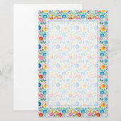 フォークアートフラワーパターン2 便箋 (正面/裏面)