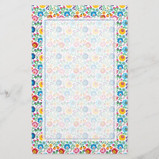 フォークアートフラワーパターン2 便箋 (正面)