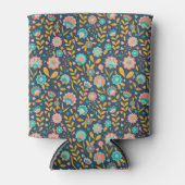 フォークアートフラワーパターン 缶クーラー (正面)