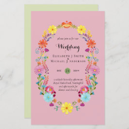 フォークアートフラワーフェスタ結婚式招待状ボダ