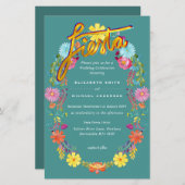 フォークアートフラワーフェスタ結婚式招待状ボダ (正面/裏面)